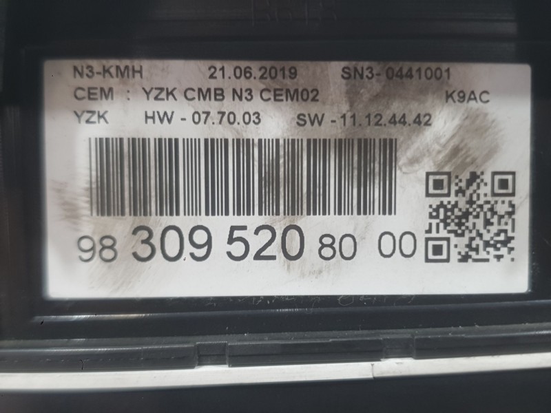 Recambio de cuadro instrumentos para citroën berlingo (er_, ec_) 1.2 puretech 110 referencia OEM IAM 9830952080  