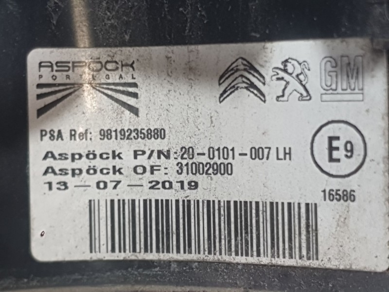 Recambio de piloto trasero izquierdo para citroën berlingo (er_, ec_) 1.2 puretech 110 referencia OEM IAM 9819235880 31002900 AS