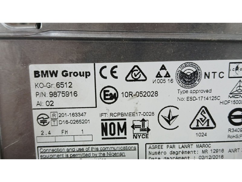 Recambio de sistema audio / radio cd para bmw 2 active tourer (f45) 216 d referencia OEM IAM 65129875916  10R052028