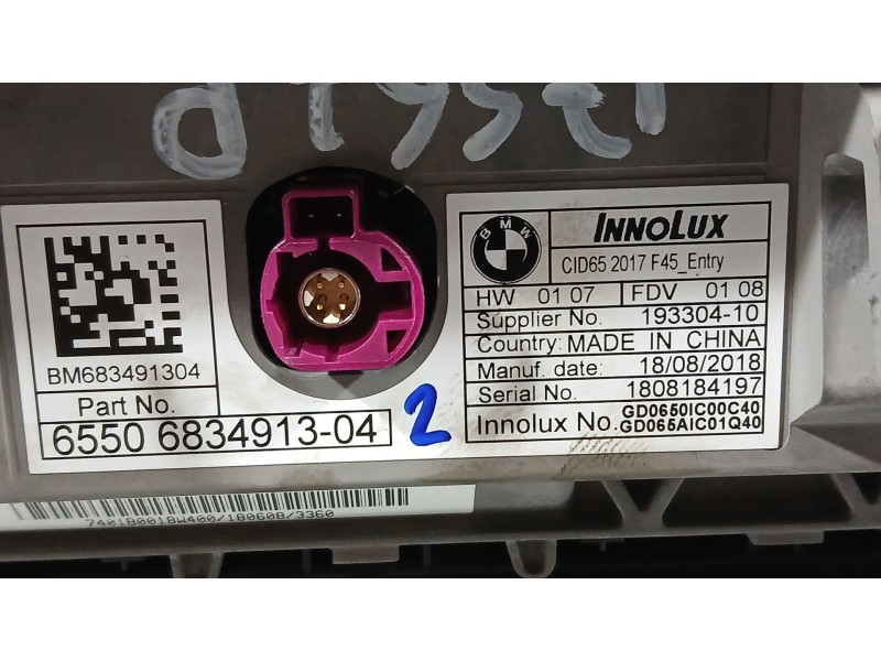 Recambio de sistema navegacion gps para bmw 2 active tourer (f45) 216 d referencia OEM IAM 65506834913 INNOLUX 1808184197