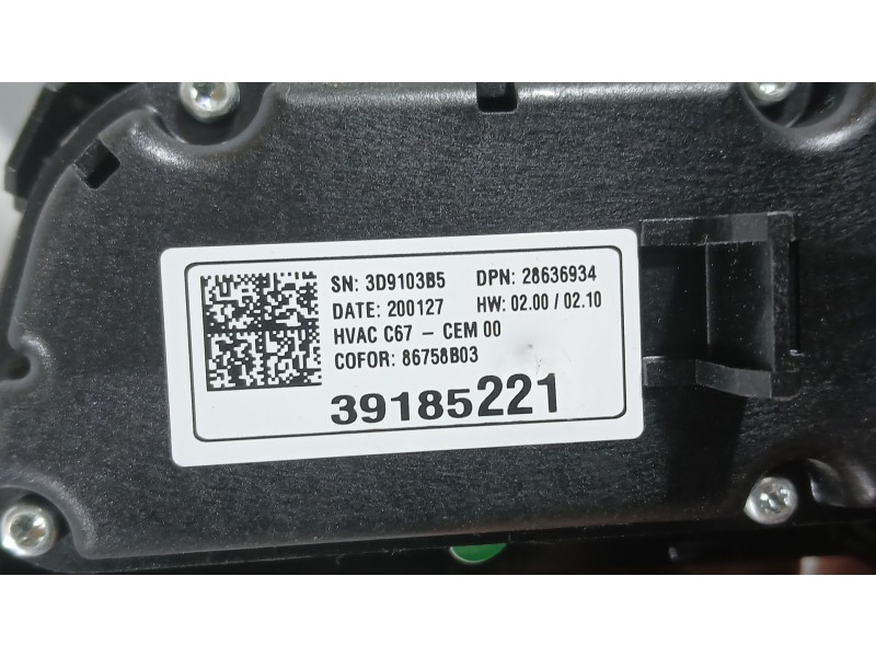 Recambio de mando climatizador para opel corsa f (p2jo) 1.2 (68) referencia OEM IAM 39185221  86758B03