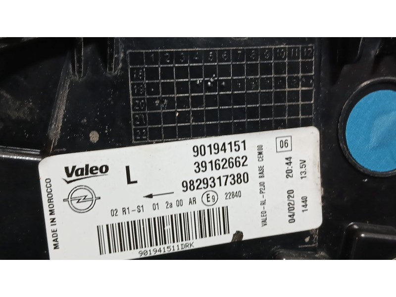 Recambio de piloto trasero izquierdo exterior para opel corsa f (p2jo) 1.2 (68) referencia OEM IAM 9829317380 VALEO 90194151