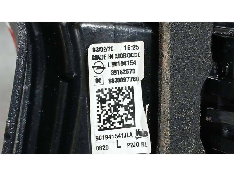 Recambio de piloto trasero izquierdo interior para opel corsa f (p2jo) 1.2 (68) referencia OEM IAM 9830097780  90194154