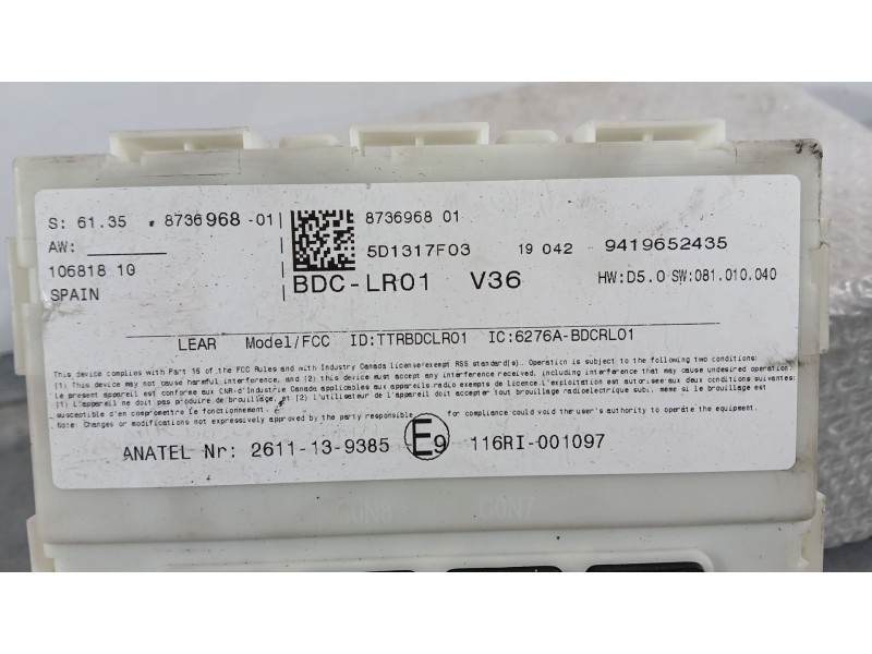 Recambio de caja reles / fusibles para bmw 2 active tourer (f45) 216 d referencia OEM IAM 5736968 ANATEL 9419652435