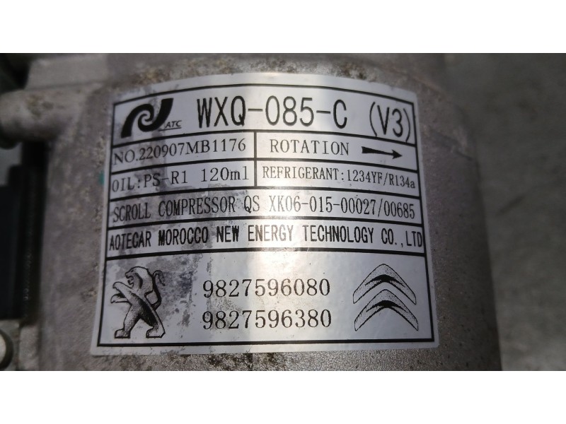 Recambio de compresor aire acondicionado para opel corsa f (p2jo) 1.2 (68) referencia OEM IAM 9827596080 9827596380 WXQ085C