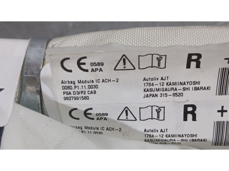 Recambio de airbag cortina delantero derecho para opel corsa f (p2jo) 1.2 (68) referencia OEM IAM 9827991580 AUTOLIV 
