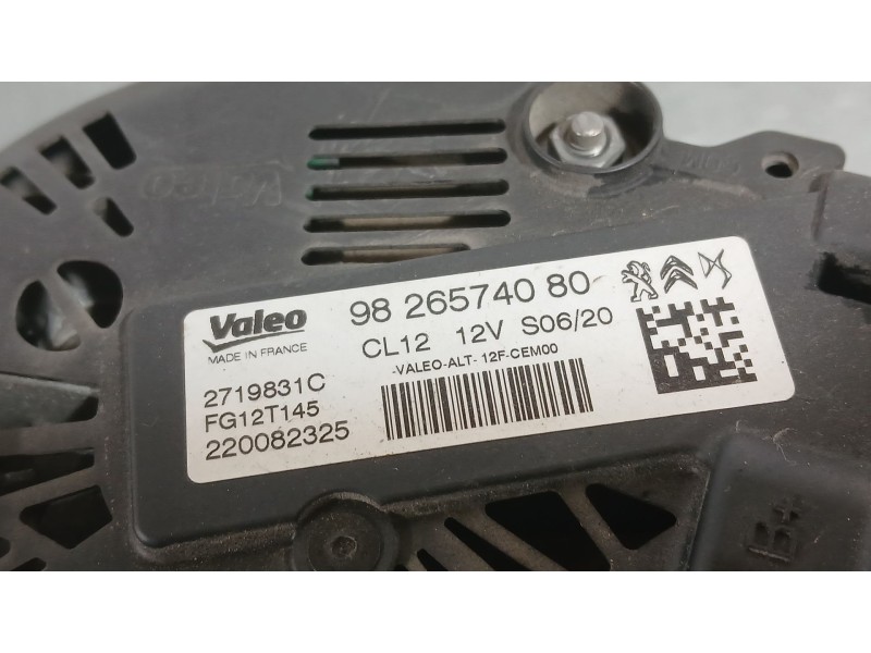 Recambio de alternador para opel corsa f (p2jo) 1.2 (68) referencia OEM IAM 9826574080 VALEO 2719831C