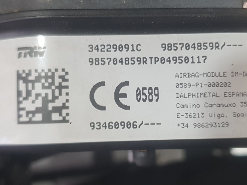 Recambio de airbag delantero izquierdo para fiat talento furgoneta (296_) 2.0 ecojet referencia OEM IAM 985704859R 985106142R 