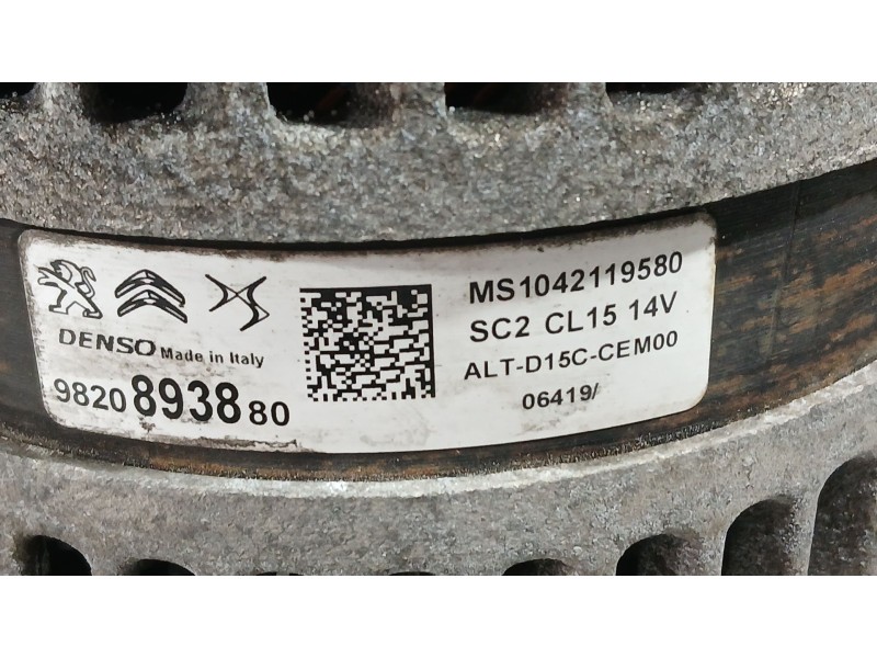 Recambio de alternador para peugeot 208 i (ca_, cc_) 1.5 bluehdi 100 referencia OEM IAM 9820893880 DENSO MS1042119580