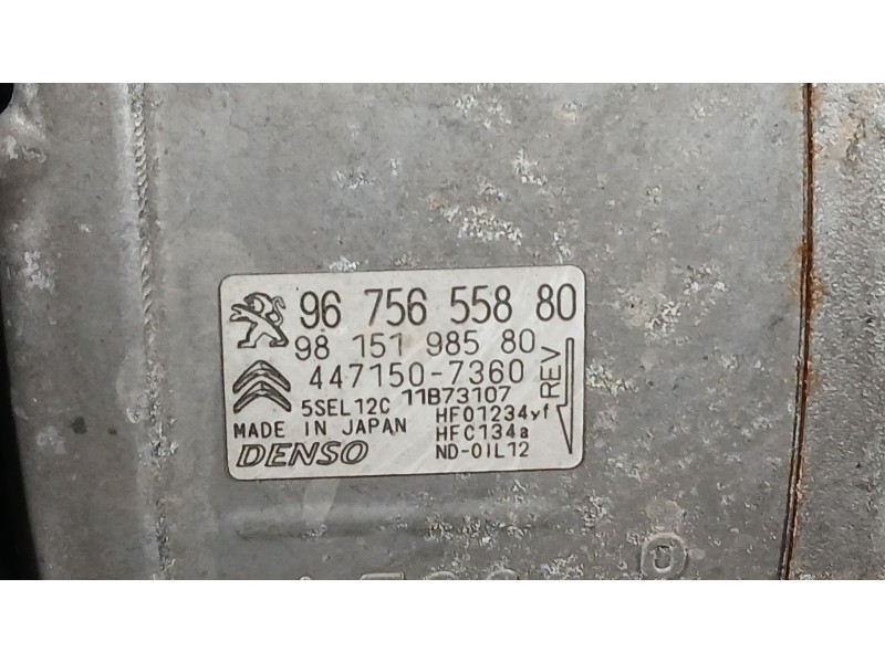 Recambio de compresor aire acondicionado para peugeot 208 i (ca_, cc_) 1.5 bluehdi 100 referencia OEM IAM 9815198580 DENSO 44715
