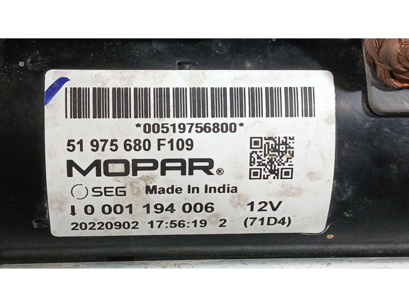 Recambio de motor arranque para jeep renegade suv (bu, b1, bv) 1.3 t-gdi 4x4 referencia OEM IAM 51675680  0001194006