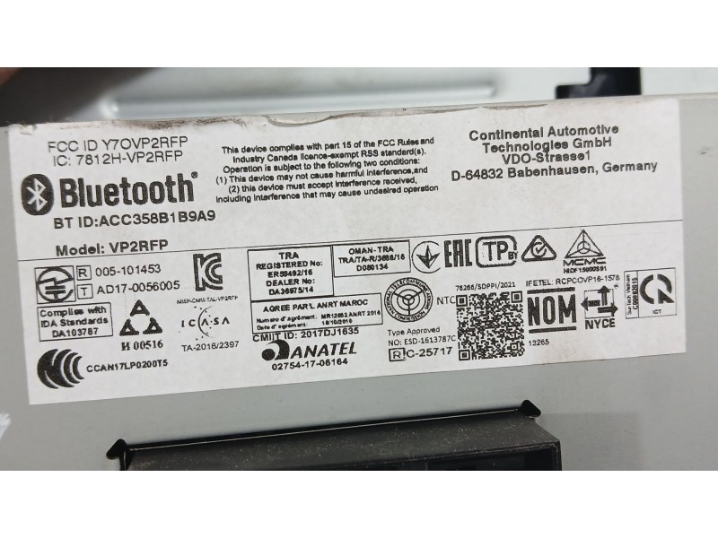 Recambio de sistema navegacion gps para jeep renegade suv (bu, b1, bv) 1.3 t-gdi 4x4 referencia OEM IAM 522296840 CONTINENTAL A3