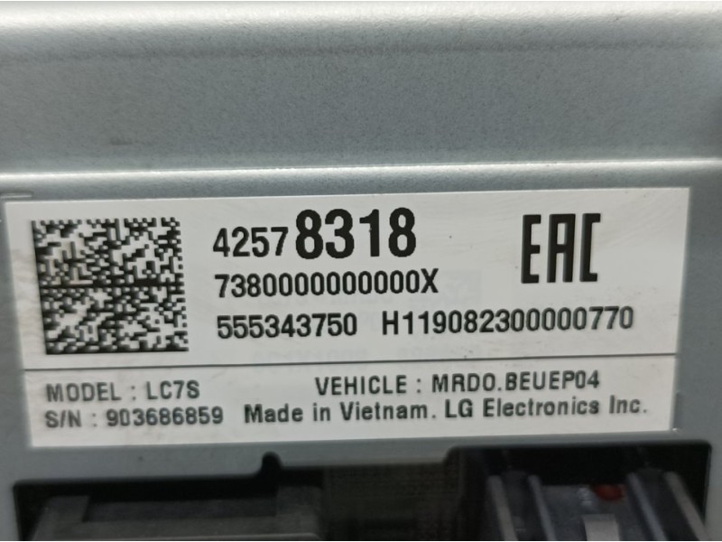Recambio de sistema navegacion gps para opel astra k sports tourer selective start/stop referencia OEM IAM 42578318 555343750 LG