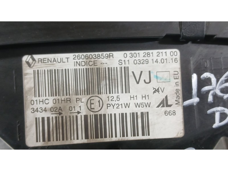 Recambio de faro izquierdo para renault captur i (j5_, h5_) 1.2 tce 120 referencia OEM IAM 260607817R  
