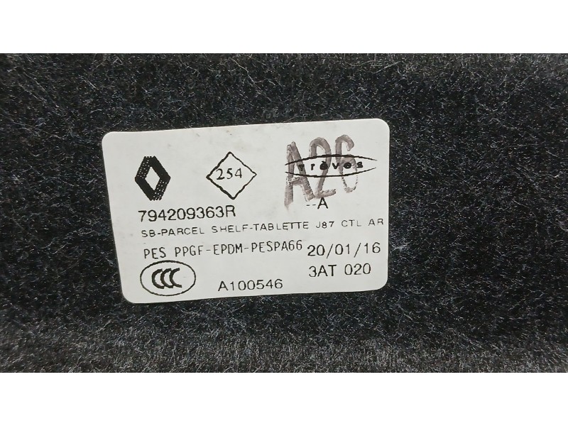 Recambio de bandeja trasera para renault captur i (j5_, h5_) 1.2 tce 120 referencia OEM IAM 794200572R  