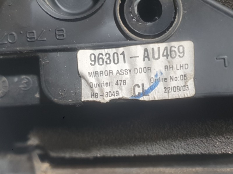 Recambio de retrovisor derecho para nissan primera hatchback (p12) 1.9 dci referencia OEM IAM 96301AU48E  