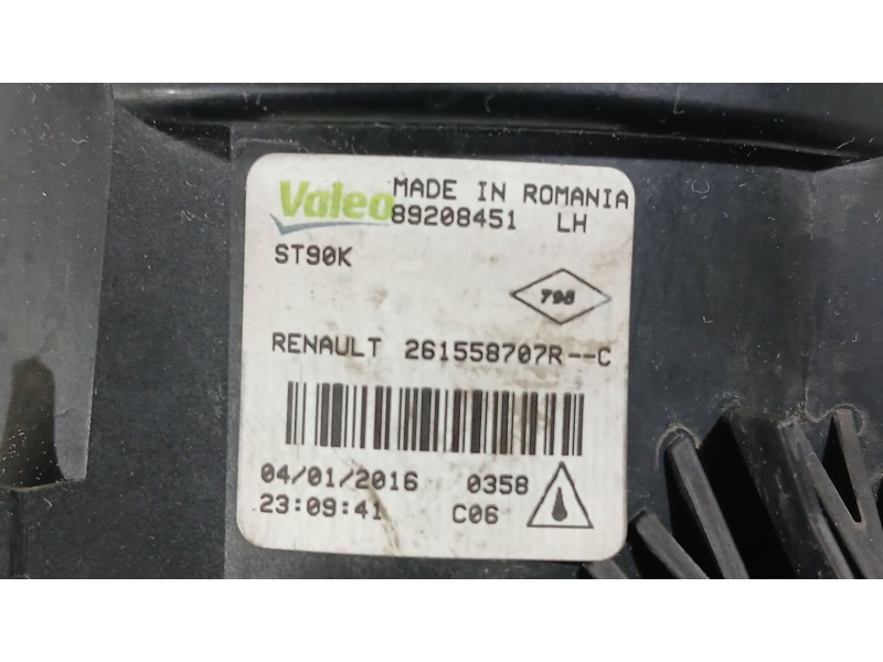 Recambio de faro antiniebla izquierdo para renault captur i (j5_, h5_) 1.2 tce 120 referencia OEM IAM 261558707R  
