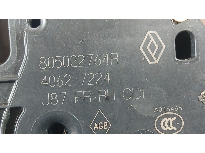 Recambio de cerradura puerta delantera derecha para renault captur i (j5_, h5_) 1.2 tce 120 referencia OEM IAM 805003529R  