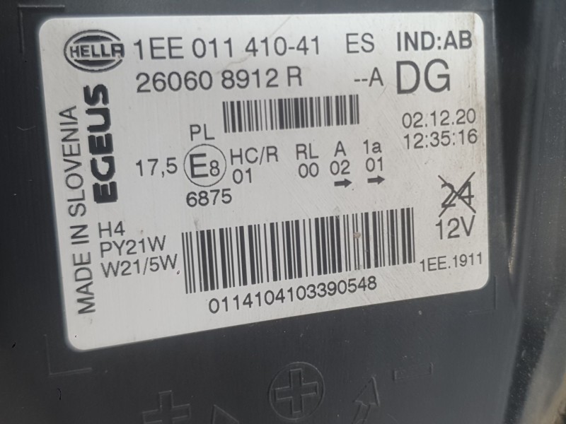Recambio de faro izquierdo para fiat talento furgoneta (296_) 2.0 ecojet referencia OEM IAM 260608912R 1EE01141041 HELLA