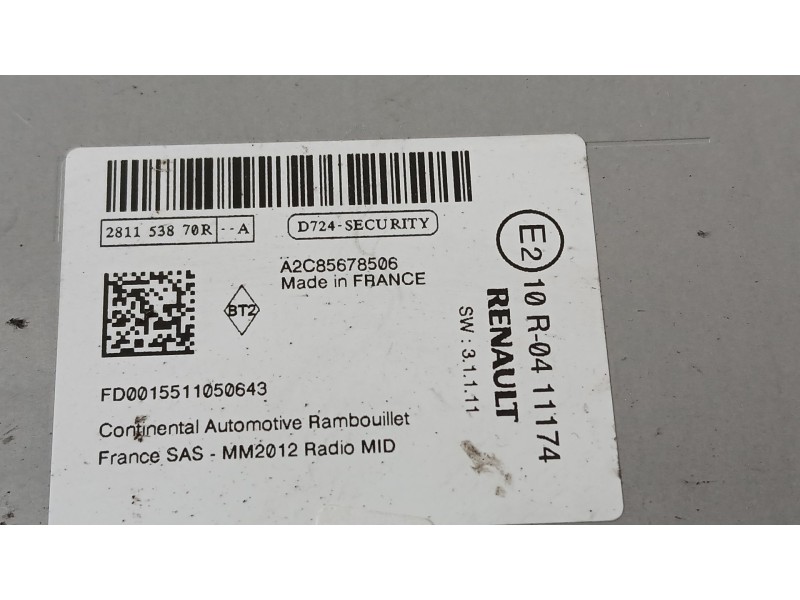 Recambio de sistema audio / radio para renault captur i (j5_, h5_) 1.2 tce 120 referencia OEM IAM   
