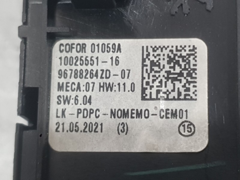 Recambio de mando elevalunas delantero izquierdo para opel corsa f (p2jo) 1.2 (68) referencia OEM IAM 96788281ZD  