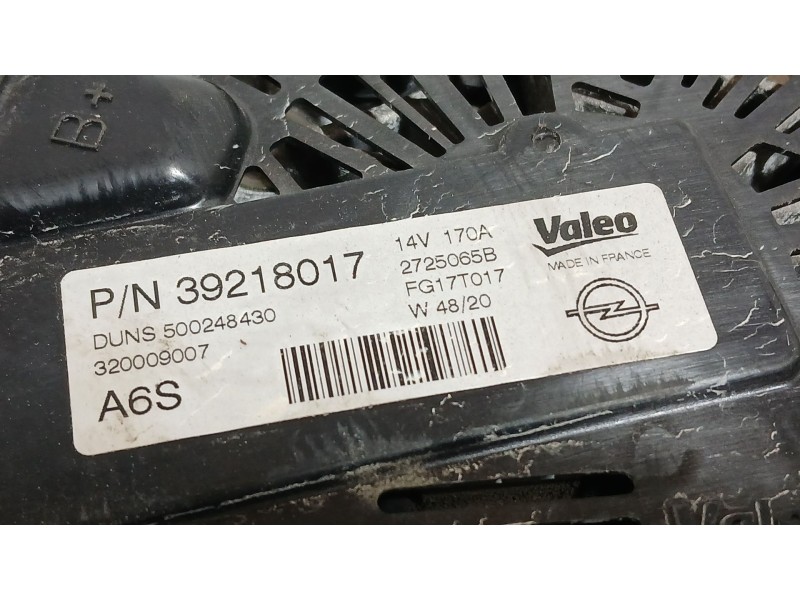 Recambio de alternador para opel astra k (b16) 1.2 turbo (68) referencia OEM IAM YR00130180  