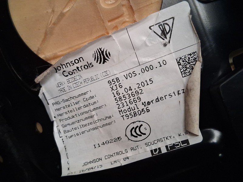 Recambio de asiento delantero izquierdo para porsche macan (95b) 3.0 s diesel referencia OEM IAM 95BVOS00010 C/AIRBAG 