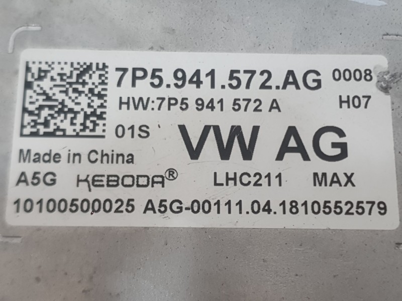 Recambio de centralita faro para volkswagen tiguan (ad1, ax1) 1.4 tsi referencia OEM IAM 7P5941572AG IZQUIERDA 