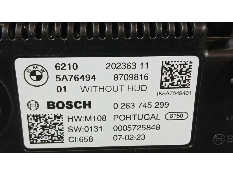Recambio de cuadro instrumentos para bmw 1 (f40) 118 d referencia OEM IAM 51456962279  