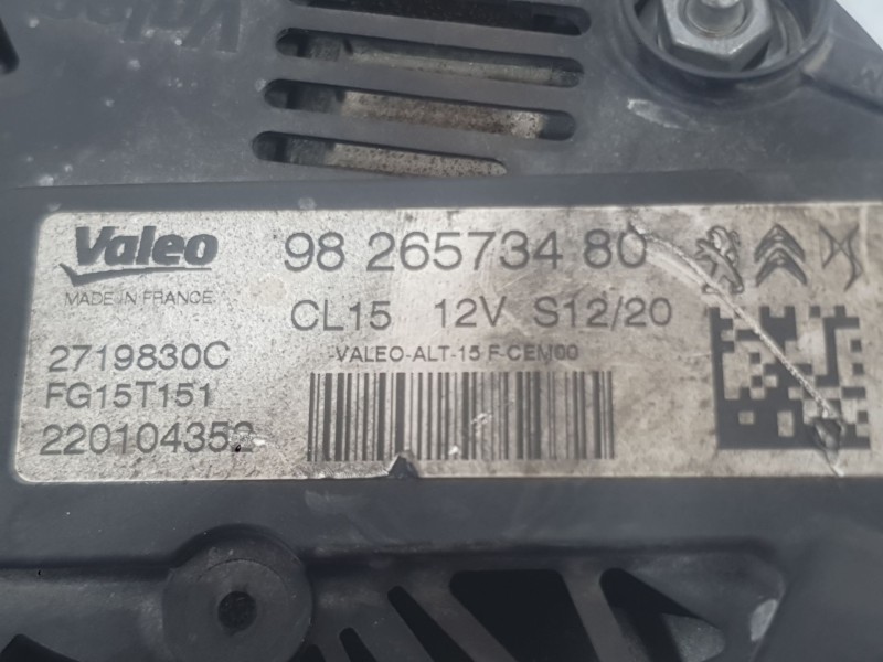 Recambio de alternador para citroën c5 aircross (ac_, aj_, ar_, a4_) 1.2 puretech 130 (arhnsj) referencia OEM IAM 9826573480  