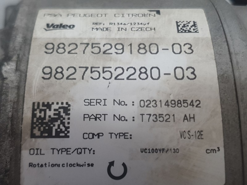 Recambio de compresor aire acondicionado para citroën c5 aircross (ac_, aj_, ar_, a4_) 1.2 puretech 130 (arhnsj) referencia OEM 
