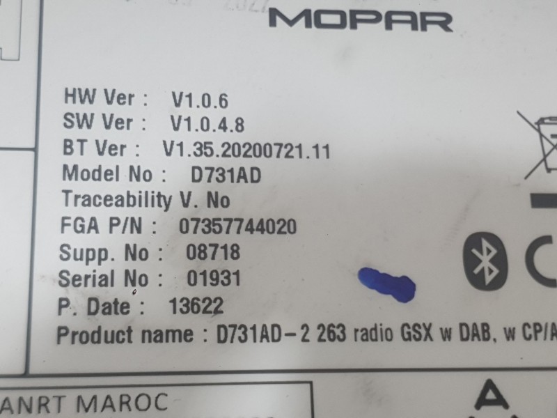 Recambio de sistema navegacion gps para fiat doblo cargo (263_) 1.6 d multijet referencia OEM IAM   