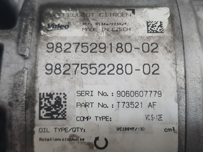Recambio de compresor aire acondicionado para citroën berlingo (er_, ec_) 1.2 puretech 110 referencia OEM IAM 1633566080 9827529