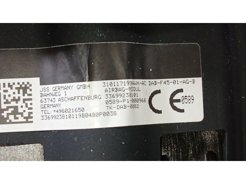 Recambio de kit airbag para bmw 2 active tourer (f45) 216 d referencia OEM IAM 32306992381 C/SALPICADERO Y PRETENSOR DELANTERO D