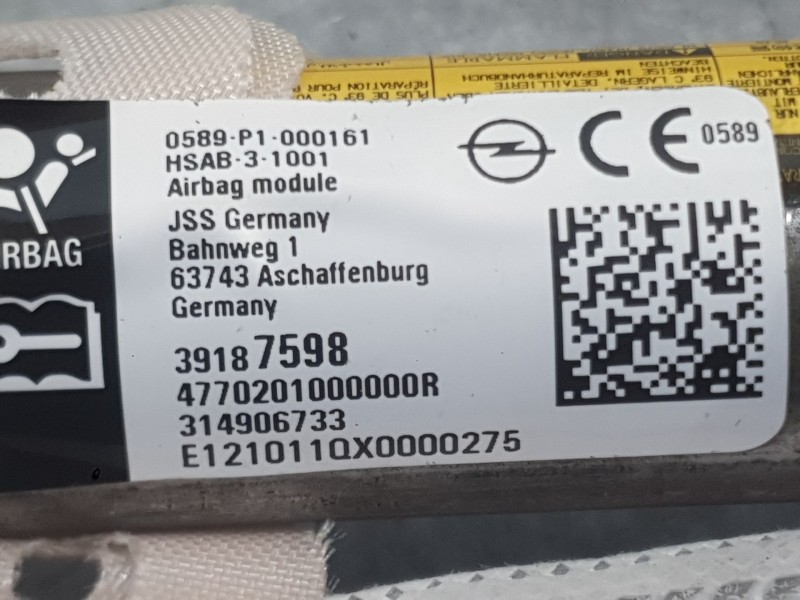 Recambio de airbag cortina delantero derecho para opel astra k (b16) 1.2 turbo (68) referencia OEM IAM 39058590  