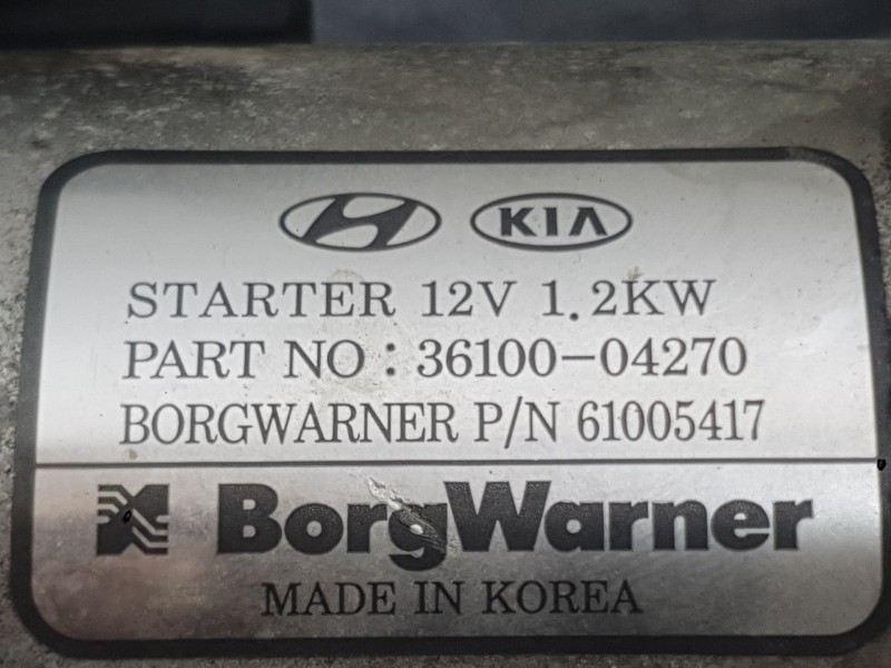 Recambio de motor arranque para kia stonic (yb) 1.0 t-gdi referencia OEM IAM 3610004270  