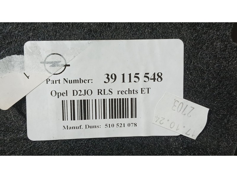 Recambio de plastico pase rueda del. dch. para opel astra k (b16) 1.6 cdti (68) referencia OEM IAM 39115548  