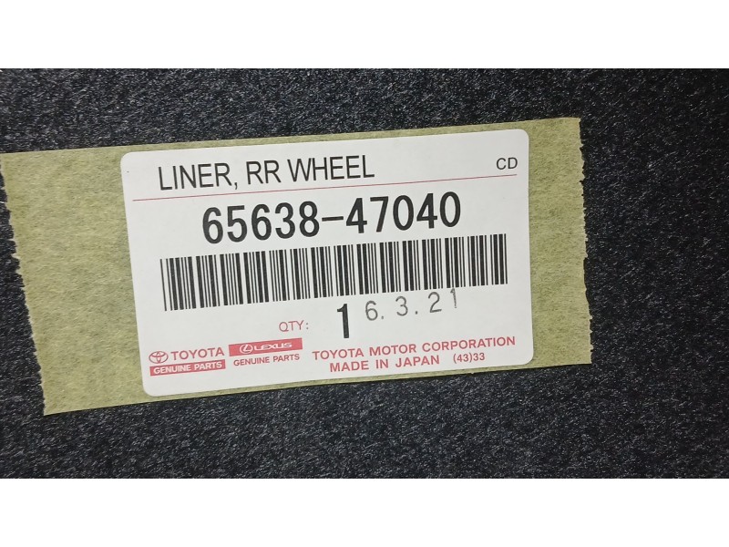 Recambio de plastico pase rueda tras. izq. para toyota prius plus (_w4_) 1.8 hybrid (zvw40w, zvw41w) referencia OEM IAM 65638470