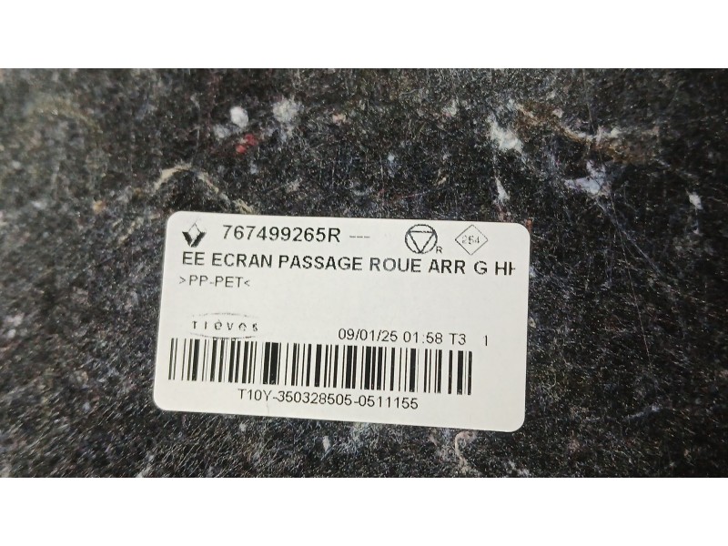 Recambio de plastico pase rueda tras. izq. para renault austral tce 130 referencia OEM IAM 767499265R  