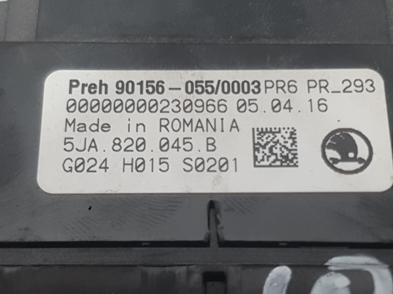 Recambio de mando calefaccion / aire acondicionado para skoda rapid spaceback (nh1) 1.2 tsi referencia OEM IAM 5JA819045E  