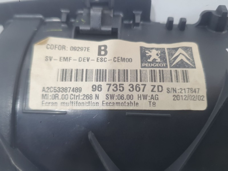 Recambio de pantalla multifuncion para peugeot 3008 i monospace (0u_) 1.6 hdi referencia OEM IAM 96735367ZD  