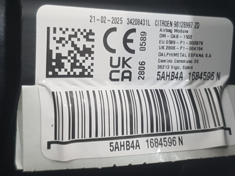 Recambio de kit airbag para citroën c3 iii (sx) 1.5 bluehdi 100 (sxyhyp, sxyhtu) referencia OEM IAM  C/SALPICADERO Y PRETENSORES