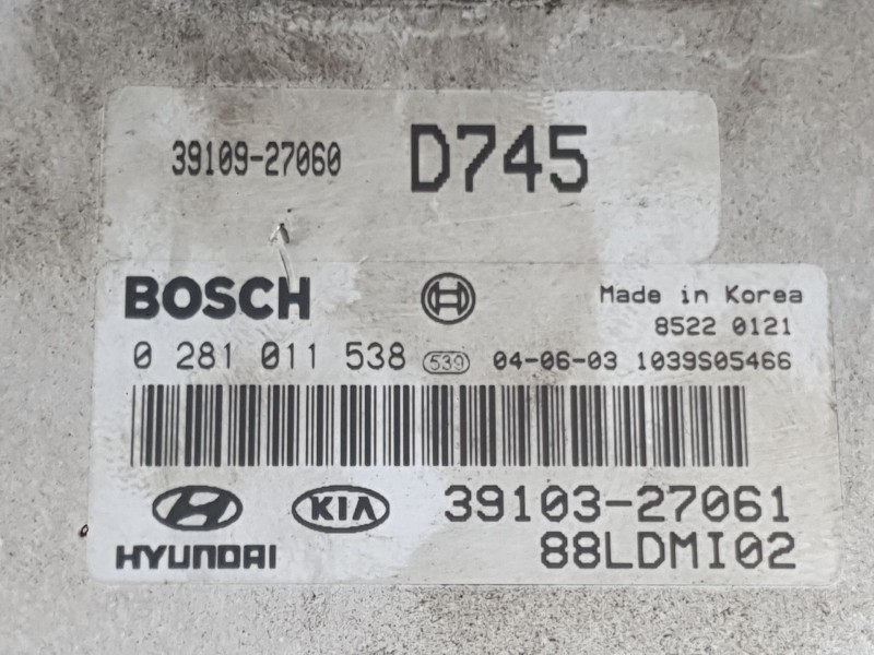 Recambio de centralita motor uce para kia cerato i hatchback (ld) 2.0 crdi referencia OEM IAM 3912026790  