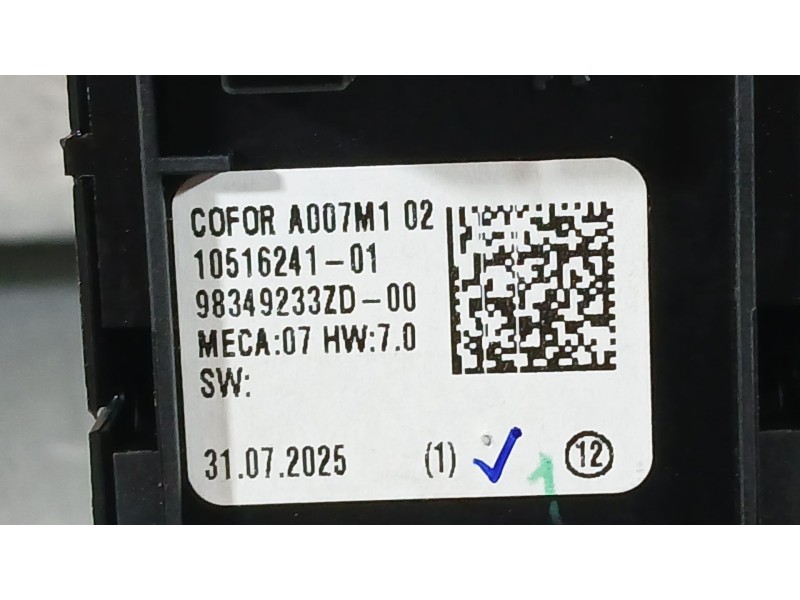 Recambio de mando elevalunas delantero izquierdo para peugeot 208 ii (ub_, up_, uw_, uj_) 1.2 puretech hybrid 110 edcs6 referenc