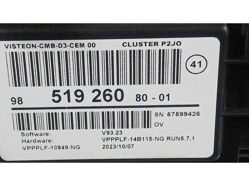 Recambio de cuadro instrumentos para opel corsa f (p2jo) 1.2 (68) referencia OEM IAM 9863923680  