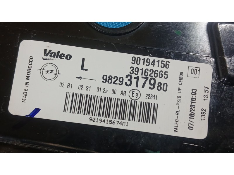 Recambio de piloto trasero izquierdo interior para opel corsa f (p2jo) 1.2 (68) referencia OEM IAM 9829317980  