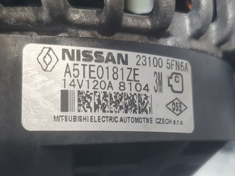 Recambio de alternador para nissan micra v (k14) 0.9 ig-t referencia OEM IAM 231005FN6A MITSUBISHI A5TE0181ZE