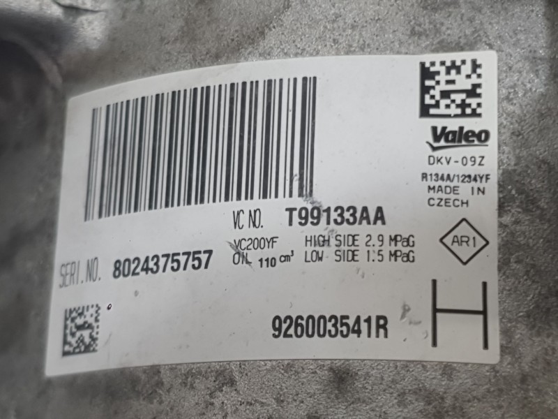 Recambio de compresor aire acondicionado para nissan micra v (k14) 0.9 ig-t referencia OEM IAM 9260000Q0F  