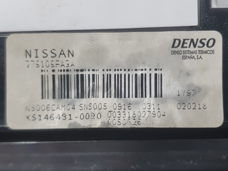 Recambio de mando calefaccion / aire acondicionado para nissan micra v (k14) 0.9 ig-t referencia OEM IAM 275105FA3A  