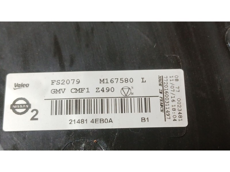 Recambio de electroventilador para nissan qashqai ii (j11, j11_) 1.5 dci referencia OEM IAM 214814EB0B  
